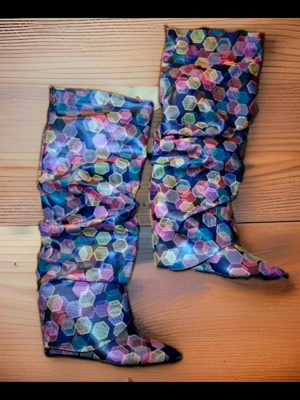 Women's Multicolor Hex-Pattern Wedges - Up2Step Brand